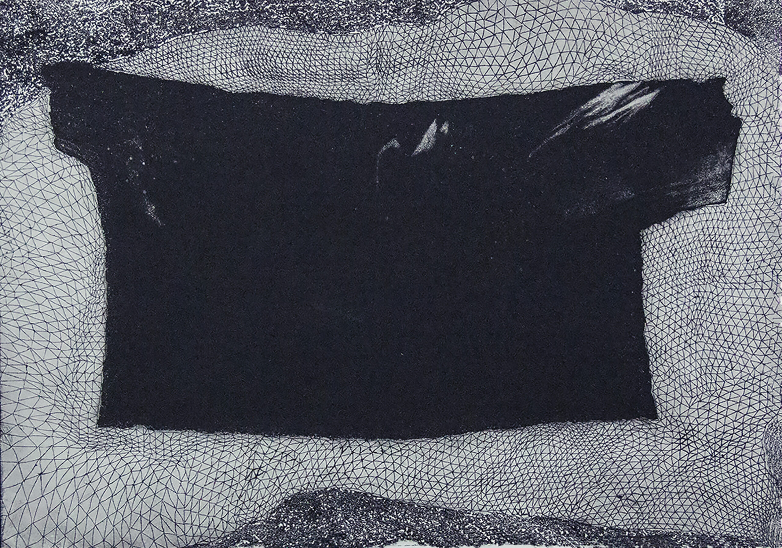 project 3'4-Dark energy II-48.4 × 68.6cm 材料：copperplate，Fabriano paper ；技法：ecthing，aquatint 2015